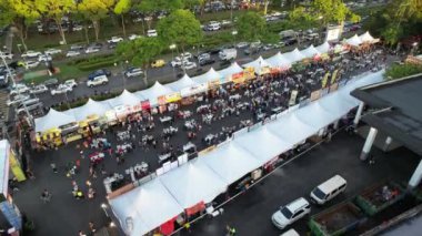Kuching, Malezya - 8 Ağustos 2024: Kuching Festivali Yemek Fuarı Hava Görüntüsü