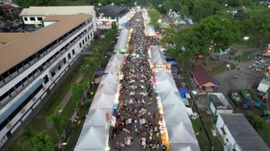 Kuching, Malezya - 8 Ağustos 2024: Kuching Festivali Yemek Fuarı Hava Görüntüsü