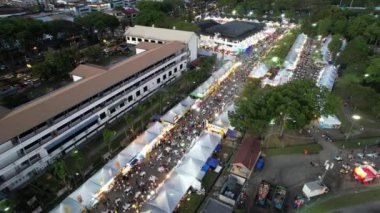 Kuching, Malezya - 8 Ağustos 2024: Kuching Festivali Yemek Fuarı Hava Görüntüsü