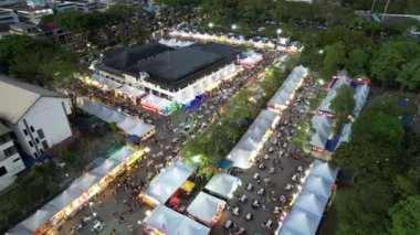 Kuching, Malezya - 8 Ağustos 2024: Kuching Festivali Yemek Fuarı Hava Görüntüsü