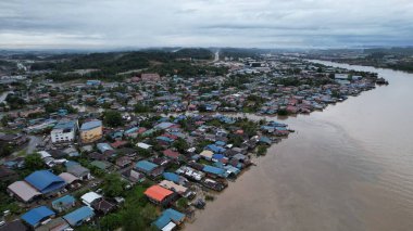 Bintulu, Malezya - 23 Kasım 2024 Eski Havaalanı ve Eski Bintulu Kasabası