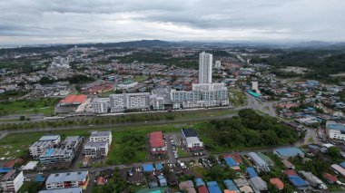 Bintulu, Malezya - 23 Kasım 2024 Eski Havaalanı ve Eski Bintulu Kasabası