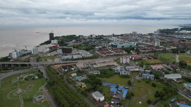 Bintulu, Malezya - 23 Kasım 2024 Eski Havaalanı ve Eski Bintulu Kasabası