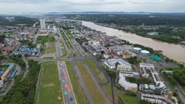 Bintulu, Malaysia - November 23, 2024: The Old Airport and The Old Town of Bintulu clipart