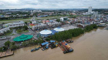 Bintulu, Malezya - 23 Kasım 2024 Eski Havaalanı ve Eski Bintulu Kasabası