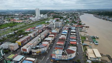 Bintulu, Malezya - 23 Kasım 2024 Eski Havaalanı ve Eski Bintulu Kasabası