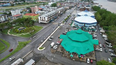 Bintulu, Malaysia - November 23, 2024: The Old Airport and The Old Town of Bintulu clipart