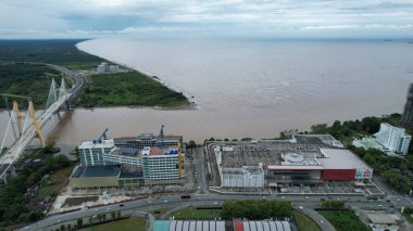 Bintulu, Malezya - 23 Kasım 2024: Bintulu 'nun Tanjung Batu Plajı