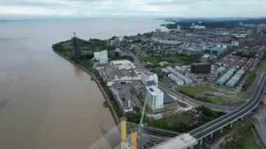 Bintulu, Malezya - 23 Kasım 2024 Eski Havaalanı ve Eski Bintulu Kasabası