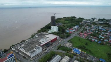 Bintulu, Malezya - 23 Kasım 2024 Eski Havaalanı ve Eski Bintulu Kasabası