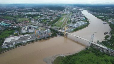 Bintulu, Malezya - 23 Kasım 2024 Eski Havaalanı ve Eski Bintulu Kasabası