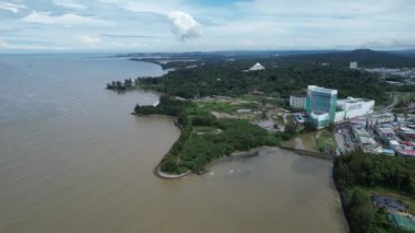 Bintulu, Malezya - 23 Kasım 2024 Eski Havaalanı ve Eski Bintulu Kasabası