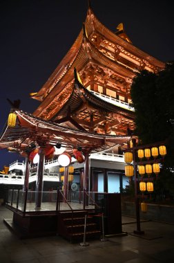 Changsha, Çin - 26 Aralık 2024: Du Fu Nehri Pavyonu