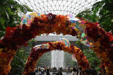 Marina Bay, Singapore - January 31, 2025: The Floral Fantasy at Gardens by the Bay clipart