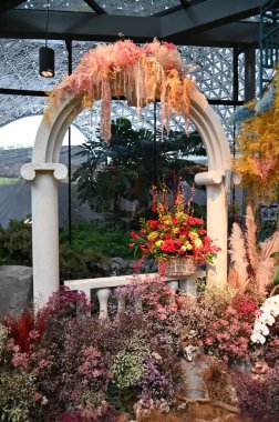 Marina Bay, Singapore - January 31, 2025: The Floral Fantasy at Gardens by the Bay clipart