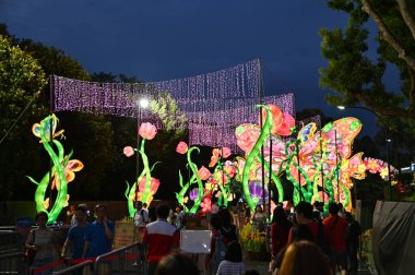 Marina Bay, Singapore - January 31, 2025: The Floral Fantasy at Gardens by the Bay clipart