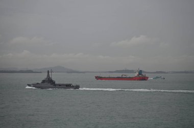 Marina Körfezi, Singapur - 27 Ocak 2025 Deniz Marşı Gemisi Gezisi