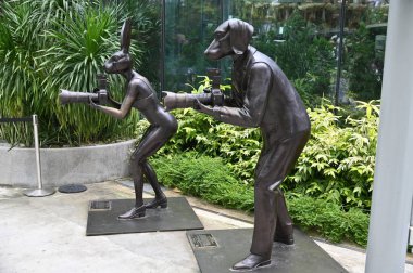 Marina Körfezi, Singapur - 31 Ocak 2025 Koyun yanındaki Bahçelerde Çiçek Fantezisi