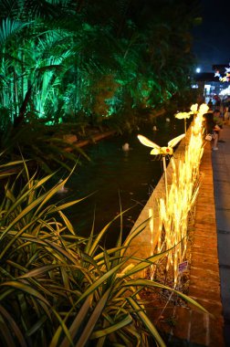 Kuching, Malezya - 8 Ağustos 2025: Yemek Festivali Sokak Fuarı