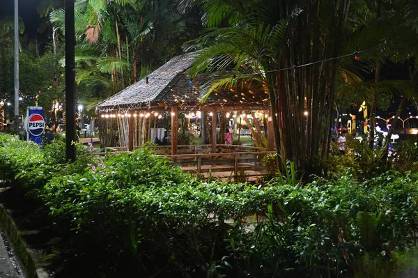 Kuching, Malezya - 8 Ağustos 2025: Yemek Festivali Sokak Fuarı