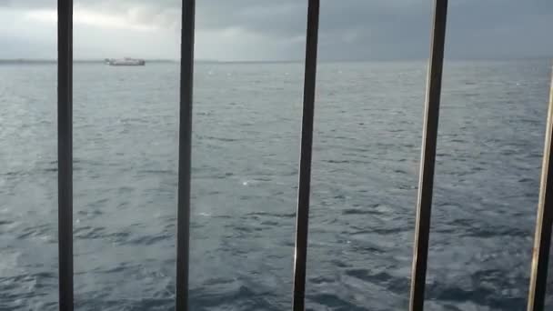 Ver Las Olas Desde Estrecho Bali Visto Desde Ferry — Vídeos de Stock