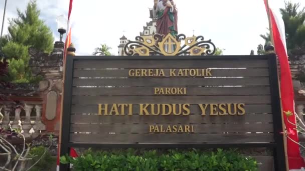 Kościół Katolicki Palasari Rejonie Jembrany Bali — Wideo stockowe