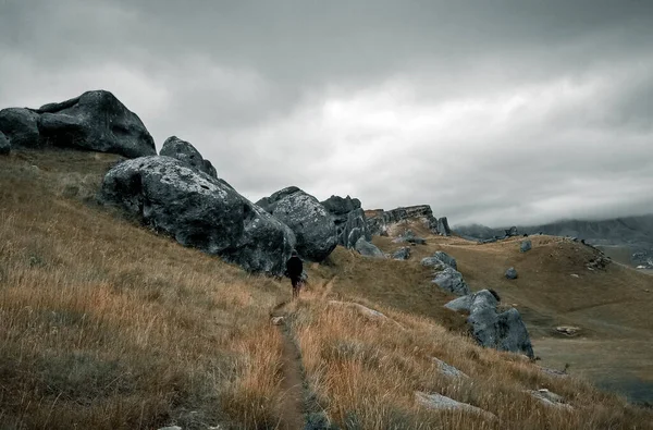 Castle Hill, Yeni Zelanda 'daki kayaların inanılmaz oluşumları ve düzenlemeleri.