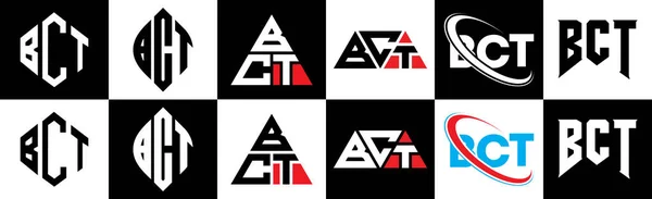 Σχεδιασμός Λογότυπου Bct Έξι Στυλ Bct Πολύγωνο Κύκλος Τρίγωνο Εξάγωνο — Διανυσματικό Αρχείο