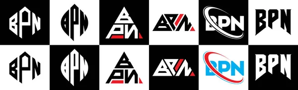Σχεδιασμός Λογότυπου Της Βρν Έξι Στυλ Βρν Πολύγωνο Κύκλος Τρίγωνο — Διανυσματικό Αρχείο