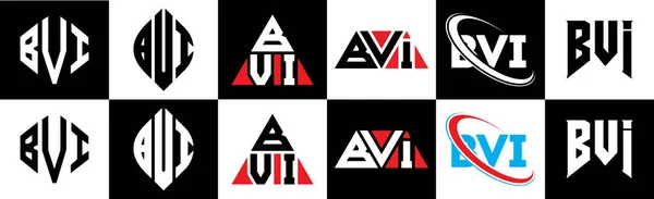 Σχεδιασμός Λογότυπου Bvi Έξι Στυλ Bvi Πολύγωνο Κύκλος Τρίγωνο Εξάγωνο — Διανυσματικό Αρχείο