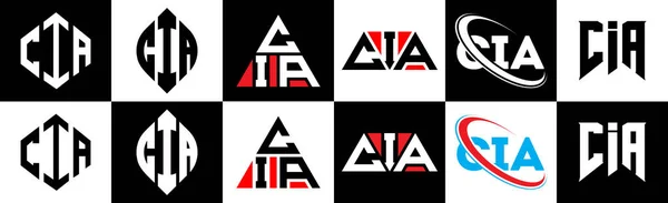 Diseño Del Logo Cia Seis Estilos Cia Polígono Círculo Triángulo — Archivo Imágenes Vectoriales