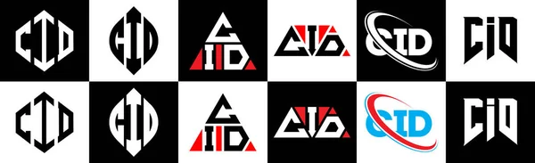 Design Del Logo Della Lettera Cid Sei Stili Poligono Cid — Vettoriale Stock