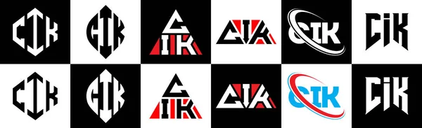 Projekt Logo Listu Cik Sześciu Stylach Cik Polygon Okrąg Trójkąt — Wektor stockowy