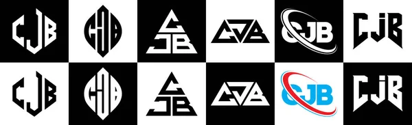 Logo Lettera Cjb Design Sei Stile Poligono Cjb Cerchio Triangolo — Vettoriale Stock