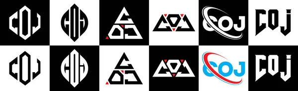 Logo Coj Lettera Design Sei Stile Poligono Coj Cerchio Triangolo — Vettoriale Stock