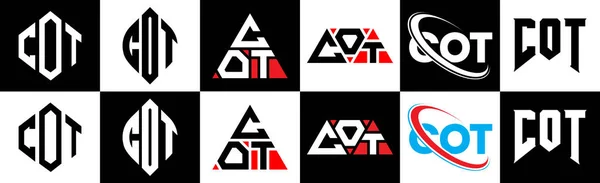 Cot Brief Logo Design Sechs Stil Cot Polygon Kreis Dreieck — Stockvektor