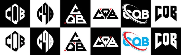 Дизайн Логотипа Cqb Шести Стилях Cqb Многоугольник Круг Треугольник Шестиугольник — стоковый вектор