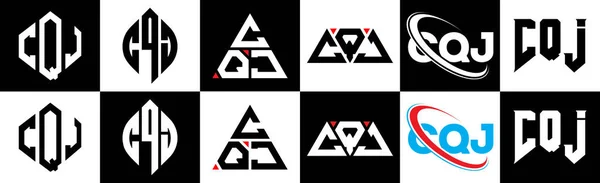 Logo Lettera Cqj Design Sei Stile Poligono Cqj Cerchio Triangolo — Vettoriale Stock