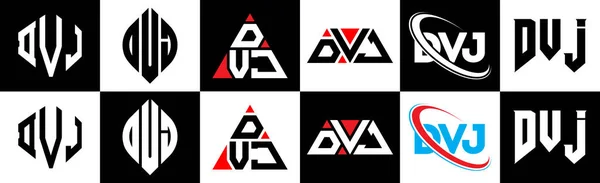 Logo Dvj Lettera Design Sei Stile Poligono Dvj Cerchio Triangolo — Vettoriale Stock