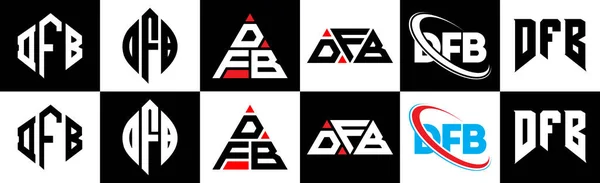 Σχεδιασμός Λογότυπου Γράμματα Dfb Έξι Στυλ Dfb Πολύγωνο Κύκλος Τρίγωνο — Διανυσματικό Αρχείο