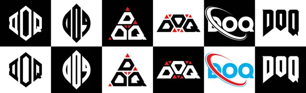 Doq Lettera Logo Design Sei Stile Poligono Doq Cerchio Triangolo — Vettoriale Stock
