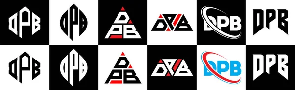 Σχεδιασμός Λογότυπου Dpb Έξι Στυλ Dpb Πολύγωνο Κύκλος Τρίγωνο Εξάγωνο — Διανυσματικό Αρχείο