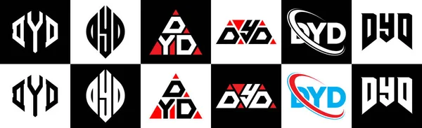 Σχεδιασμός Λογότυπου Της Dyd Έξι Στυλ Dyd Πολύγωνο Κύκλος Τρίγωνο — Διανυσματικό Αρχείο