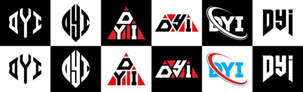 Projekt Logo Litery Dyi Sześciu Stylu Dyi Polygon Okrąg Trójkąt — Wektor stockowy