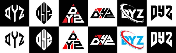 Projekt Logo Litery Dyz Sześciu Stylu Dyz Polygon Okrąg Trójkąt — Wektor stockowy