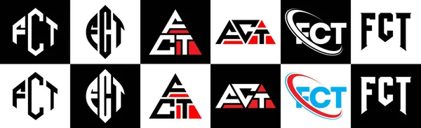 Fct Logo Ontwerp Zes Stijl Fct Polygon Cirkel Driehoek Zeshoek — Stockvector
