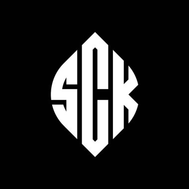 Çember ve elips şekilli SCK daire harf logosu tasarımı. Typographic tarzında SCK elips harfleri. Üç baş harf daire şeklinde bir logo oluşturuyor. SCK Çember Amblemi Soyut Monogram Harf İşaretleme Vektörü.