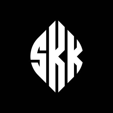 Çember ve elips şekilli SKK daire harf logosu tasarımı. SKK elips harfleri tipografik tarzda. Üç baş harf daire şeklinde bir logo oluşturuyor. SKK Çember Amblemi Soyut Monogram Harf İşaretleme Vektörü.
