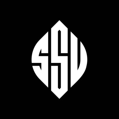 Çember ve elips şekilli SSU daire harf logosu tasarımı. SSU elips harfleri tipografik tarzda. Üç baş harf daire şeklinde bir logo oluşturuyor. SSU Çember Amblemi Soyut Monogram Harf İşaretleyici Vektörü.