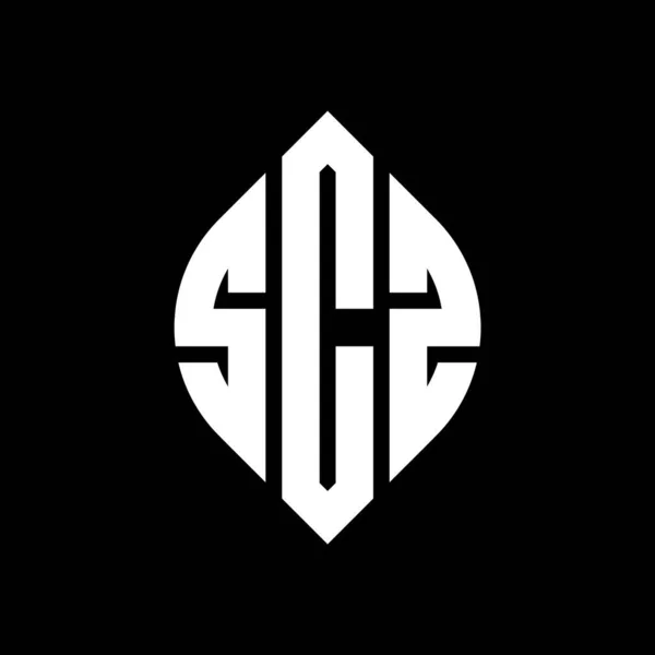 Diseño Del Logotipo Letra Círculo Scz Con Forma Círculo Elipse — Vector de stock
